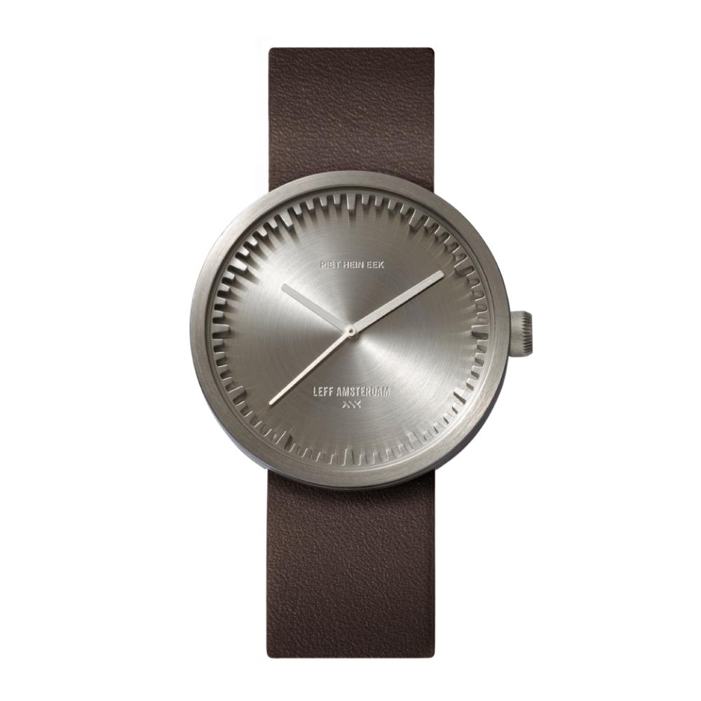 Leff Amsterdam LT71002 Tube Watch D38 Steel / Brown Leather